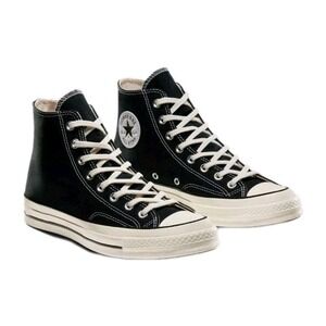Converse Unisex Chuck 70 VTG Canvas High Top Shoes Black Egret Men 8 NEW #1639